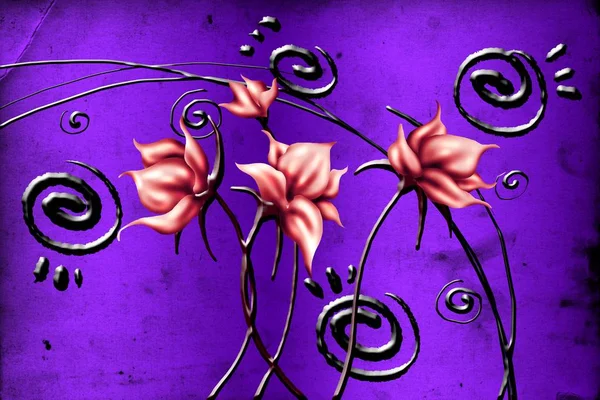 Sanat illüstrasyonu çiçekli klasik arkaplan