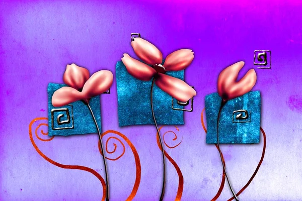 Sanat illüstrasyonu çiçekli klasik arkaplan