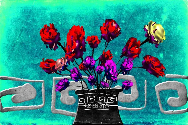 Sanat illüstrasyonu çiçekli klasik arkaplan