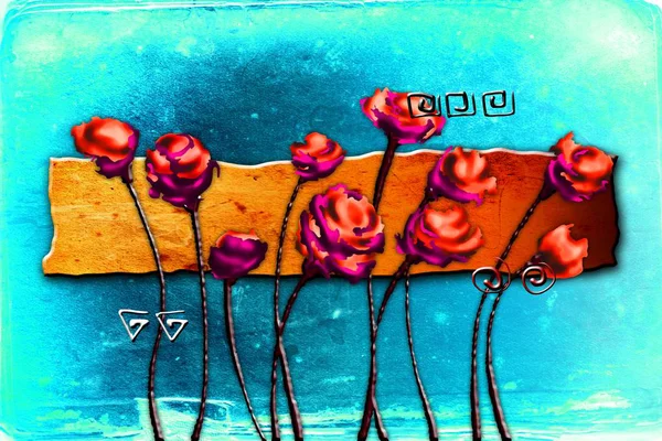 Sanat illüstrasyonu çiçekli klasik arkaplan