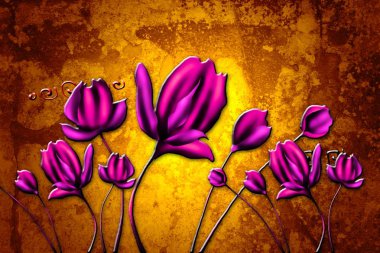 Sanat illüstrasyonu çiçekli klasik arkaplan