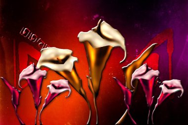 Sanat illüstrasyonu çiçekli klasik arkaplan