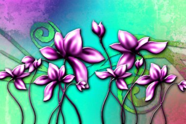 Sanat illüstrasyonu çiçekli klasik arkaplan