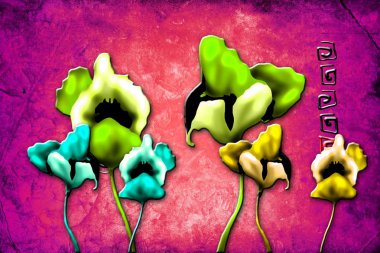 Sanat illüstrasyonu çiçekli klasik arkaplan