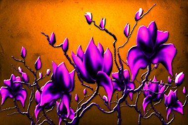 Sanat illüstrasyonu çiçekli klasik arkaplan