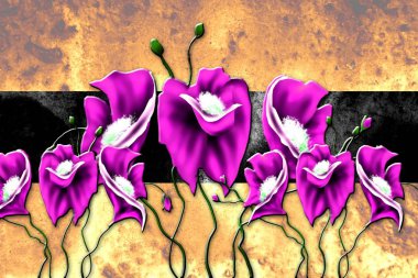 Sanat illüstrasyonu çiçekli klasik arkaplan