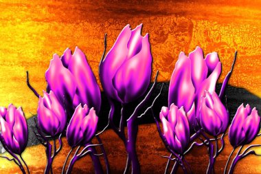 Sanat illüstrasyonu çiçekli klasik arkaplan