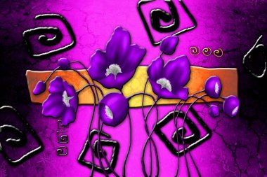 Sanat illüstrasyonu çiçekli klasik arkaplan