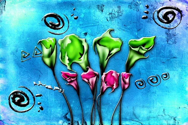 Sanat illüstrasyonu çiçekli klasik arkaplan