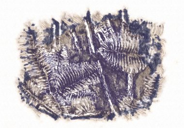 Bitki kompozisyon sanat illüstrasyon