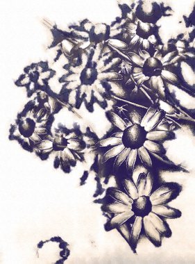 Çiçek Çizim sanat illüstrasyon