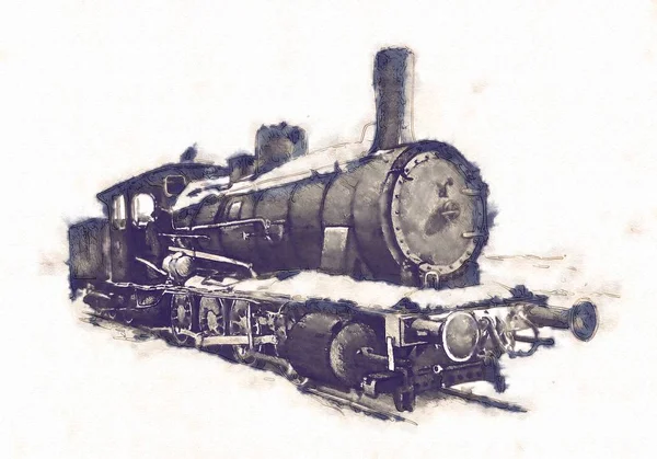 오래 된 증기 기관차 기관차 개선문 — 스톡 사진