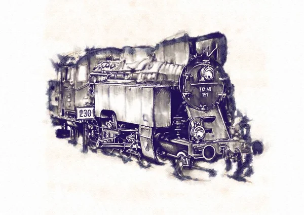 Viejo motor de locomotora de vapor retro vintage —  Fotos de Stock