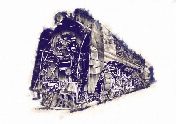Vieille locomotive à vapeur vintage rétro — Photo