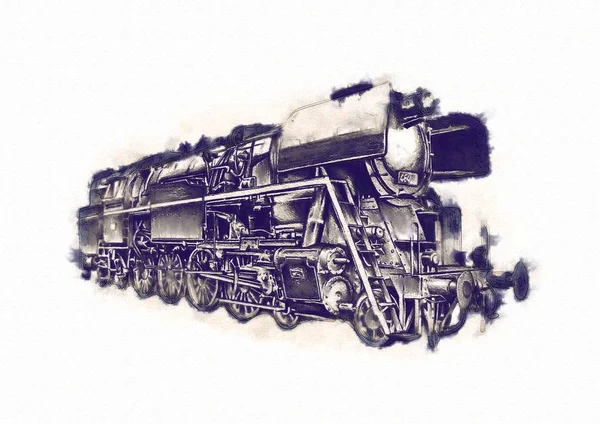 Viejo motor de locomotora de vapor retro vintage — Foto de Stock