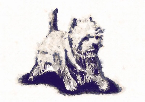 Lustige Hundekunst-Illustration — Stockfoto