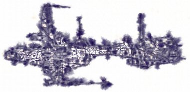 Uzay gemisi roket Doodle sanat illüstrasyon