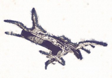 Uzay gemisi roket Doodle sanat illüstrasyon