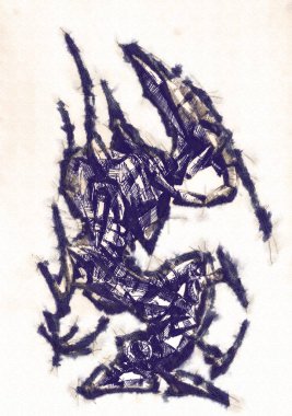 Antika bir cyborg - sanat illüstrasyon portresi