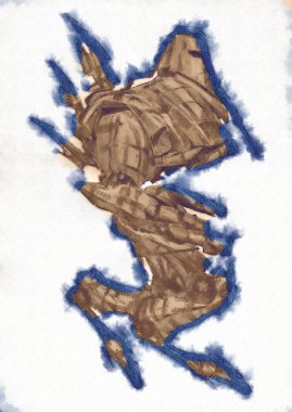 Antika bir cyborg - sanat illüstrasyon portresi