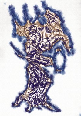 Antika bir cyborg - sanat illüstrasyon portresi