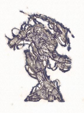 Antika bir cyborg - sanat illüstrasyon portresi