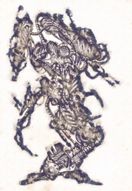 Antika bir cyborg - sanat illüstrasyon portresi