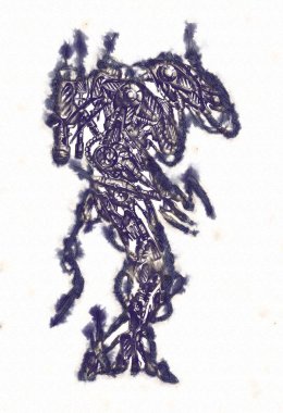 Antika bir cyborg - sanat illüstrasyon portresi