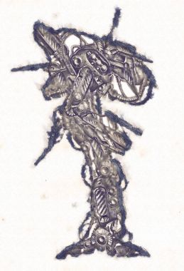 Antika bir cyborg - sanat illüstrasyon portresi