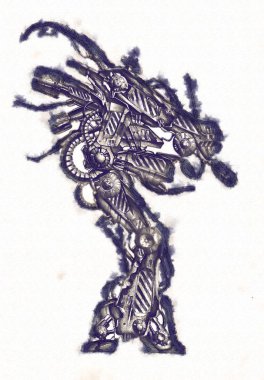 Antika bir cyborg - sanat illüstrasyon portresi