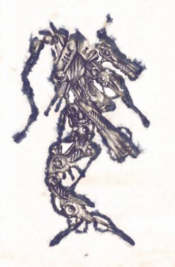 Antika bir cyborg - sanat illüstrasyon portresi