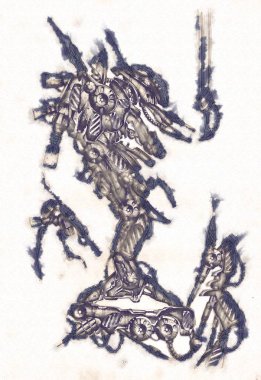 Antika bir cyborg - sanat illüstrasyon portresi