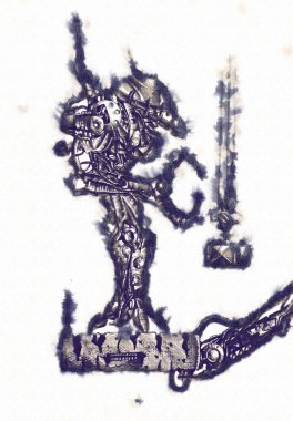 Antika bir cyborg - sanat illüstrasyon portresi