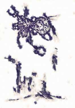 Antika bir cyborg - sanat illüstrasyon portresi