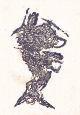 Antika bir cyborg - sanat illüstrasyon portresi