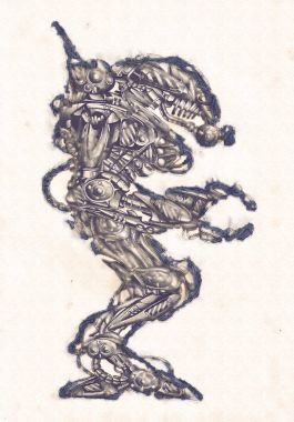 Antika bir cyborg - sanat illüstrasyon portresi