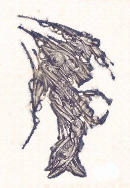 Antika bir cyborg - sanat illüstrasyon portresi