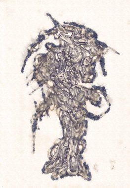 Antika bir cyborg - sanat illüstrasyon portresi