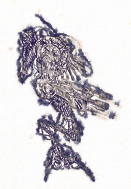 Antika bir cyborg - sanat illüstrasyon portresi