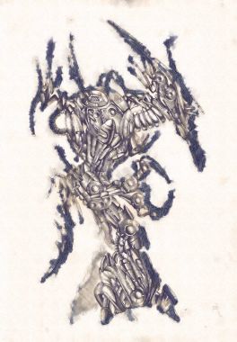 Antika bir cyborg - sanat illüstrasyon portresi