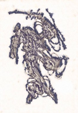 Antika bir cyborg - sanat illüstrasyon portresi