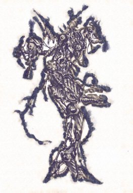 Antika bir cyborg - sanat illüstrasyon portresi