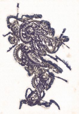 Antika bir cyborg - sanat illüstrasyon portresi