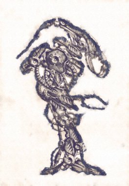 Antika bir cyborg - sanat illüstrasyon portresi