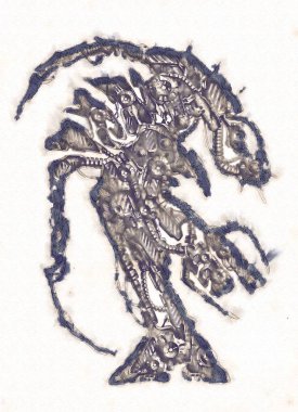 Antika bir cyborg - sanat illüstrasyon portresi