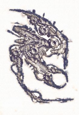 Antika bir cyborg - sanat illüstrasyon portresi