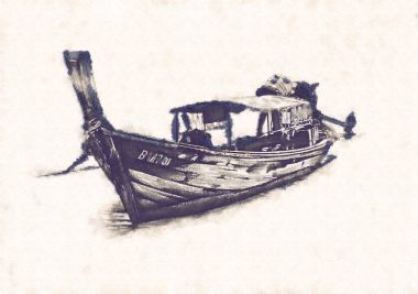 Deniz ya da okyanus sanat illüstrasyon gemi