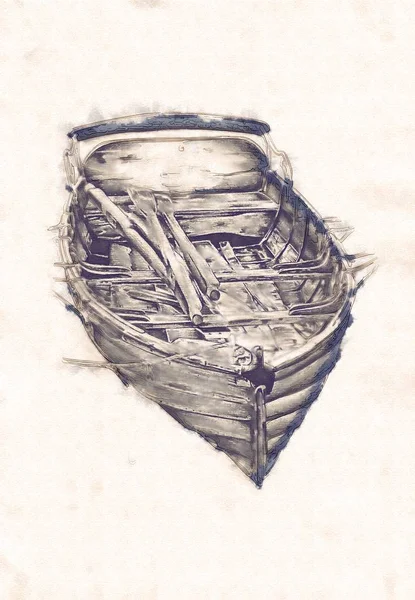 Deniz ya da okyanus sanat illüstrasyon gemi