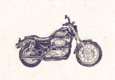 Motosiklet illüstrasyon izole