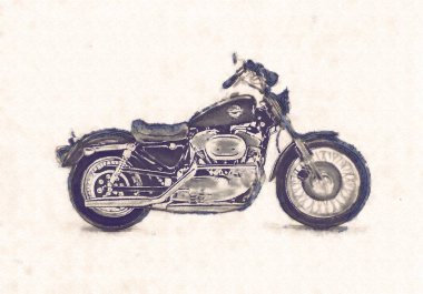 Motosiklet illüstrasyon izole